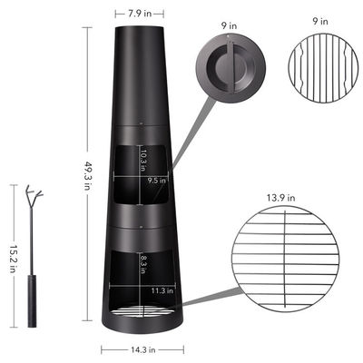 Outdoor Patio Garden Camping Fire Pit with Poker Cast Iron Charcoal Fireplace Chimenea