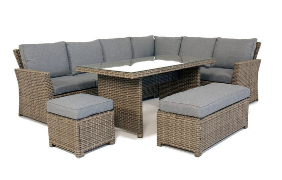 Stool Size L.44 X W.44 X H.41cm AJUNION PE Rattan Garden Set for Your Outdoor Space