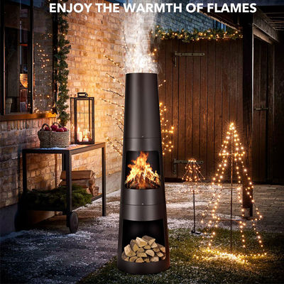 Outdoor Patio Garden Camping Fire Pit with Poker Cast Iron Charcoal Fireplace Chimenea