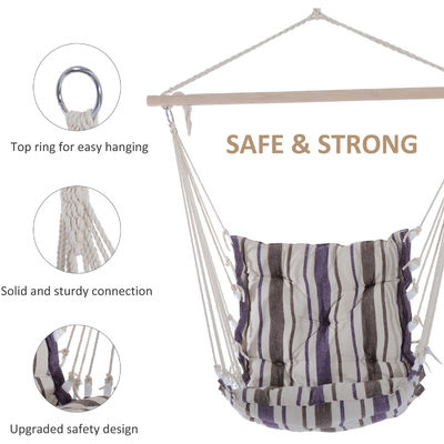 3.1kg AJUNION Outdoor Swing Hammock Seat Modern Style Hanging Cotton Rope Swing Chair