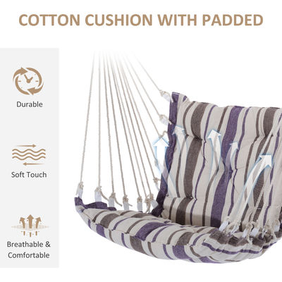 3.1kg AJUNION Outdoor Swing Hammock Seat Modern Style Hanging Cotton Rope Swing Chair