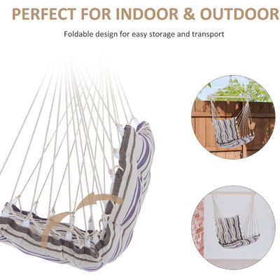 3.1kg AJUNION Outdoor Swing Hammock Seat Modern Style Hanging Cotton Rope Swing Chair