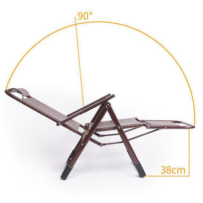 Outdoor Beach Balcony Garden Portable Rattan Folding Sun Lounge Chair with Foot Pedal