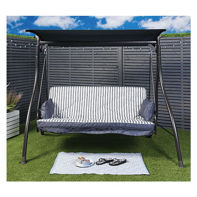 Comfortable and Durable 3 Seater Garden Swing Chair with Canopy Weight Capacity 340kg
