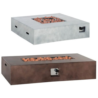 Grey Stone Propane Gas Stove Fire Pit Table for Outdoor Indoor Backyard Patio Garden