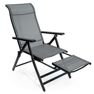 Outdoor Indoor Foot Pedal Mesh Fabric Pvc Chair Folding Sleeping Lounge Chair for Beach