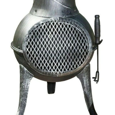 Metal Outdoor Patio Backyard Garden Camping Heavy Duty Steel Wood Burning Firepit Charcoal Fire Pit Fireplace Chimenea with Rain Cap