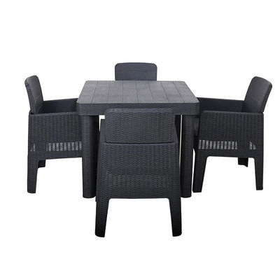 Logo None or Custom Logo Nordic Outdoor Stackable Plastic Dinning Table and Chair Set