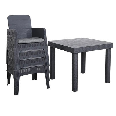 Logo None or Custom Logo Nordic Outdoor Stackable Plastic Dinning Table and Chair Set
