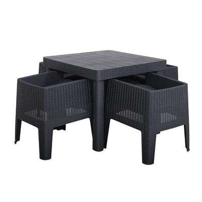 Logo None or Custom Logo Nordic Outdoor Stackable Plastic Dinning Table and Chair Set