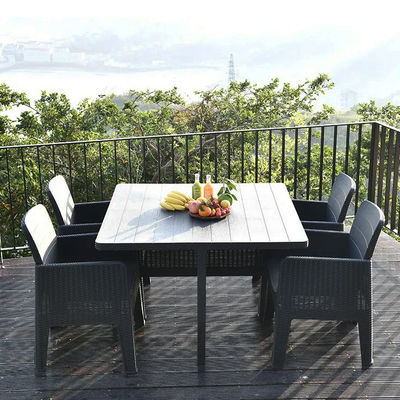 Logo None or Custom Logo Nordic Outdoor Stackable Plastic Dinning Table and Chair Set