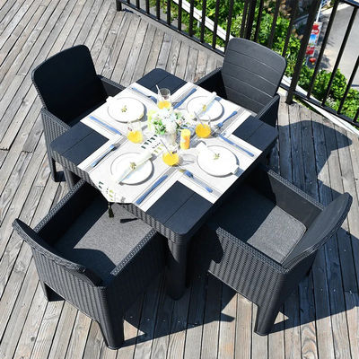 Logo None or Custom Logo Nordic Outdoor Stackable Plastic Dinning Table and Chair Set