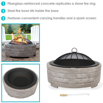 Charcoal Barbecue Grill Fire Pit Bowl for Outdoor Patio Garden Bonfire Camping Picnic