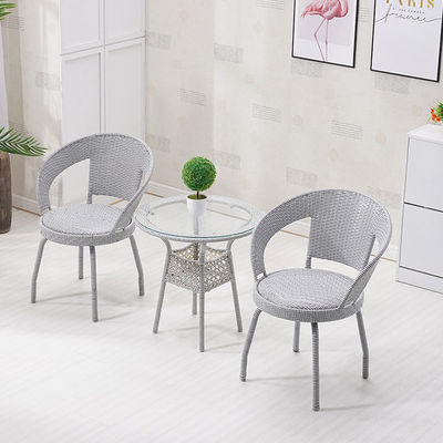 Nordic Outdoor Leisure Woven PE Rattan Wicker Table and Chair Set for Garden Furniture