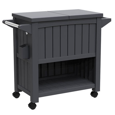 Traditional Design 3-In-1 Portable Outdoor Ice Cooler Trolley Cart with Four Wheels