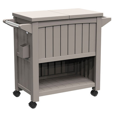 Traditional Design 3-In-1 Portable Outdoor Ice Cooler Trolley Cart with Four Wheels