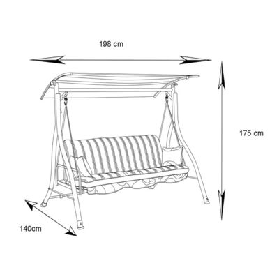 AJUNION 3 Seater Outdoor Swing Bed Patio Swings Hanging Chair Mail Packing Y Included