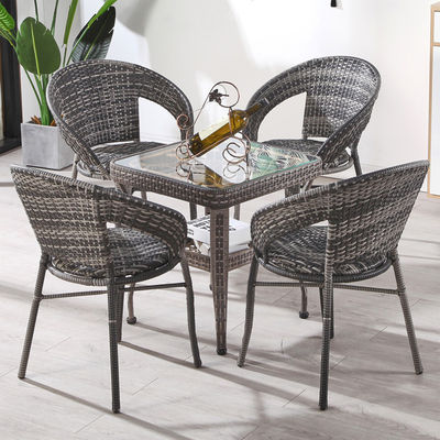 Modern Design Outdoor Stackable Armchair and Coffee Table Set for Patio Garden Balcony