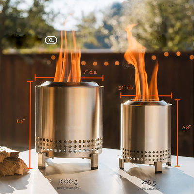 Outdoor Camping Stainless Steel Tabletop Fire Pit with Smokeless Wood Pellet Burning