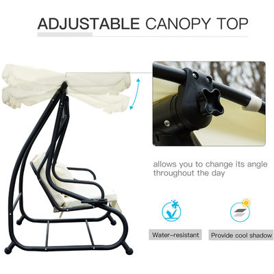 Garden Swing Hanging Chair with Powder-coated Finish and Spring Hook W120xL200xH164cm
