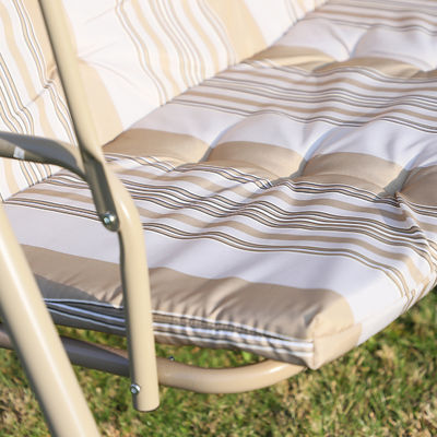 Modern Design AJUNION 3 Seater Outdoor Metal Frame Patio Swings Couch Swing Bed Chair
