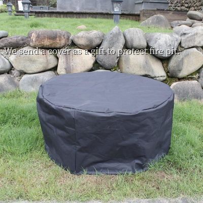 Modern Outdoor Firepit AJUNION 36 Inch Metal Round Wood Burning Fire Pit with 2 Grills