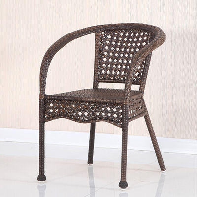 Outdoor Garden Balcony Stackable Armchair and Wicker Dining Table Set for Leisure