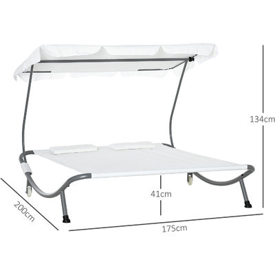 Adjustable Canopy Steel Frame Hammock for Outdoor Poolside Lounging and Relaxation