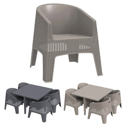 Outdoor Garden Chair Plastic Stackable Coffee Dining Arm Chair Villa Patio Armchair