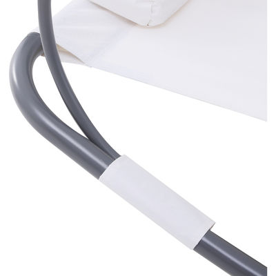 Adjustable Canopy Steel Frame Hammock for Outdoor Poolside Lounging and Relaxation