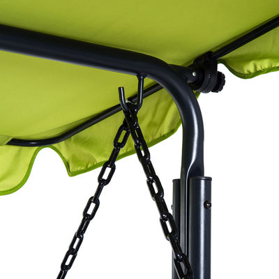 Polyester Cushion AJUNION Outdoor Swing Canopy Hammock 3 Seater Patio Swing Chair with Adjustable Canopy