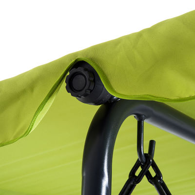Polyester Cushion AJUNION Outdoor Swing Canopy Hammock 3 Seater Patio Swing Chair with Adjustable Canopy