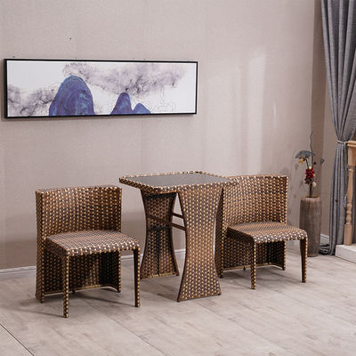 Outdoor Rattan Furniture for Coffee Shop Tempered Glass Top Table and Chair Set