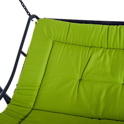 Polyester Cushion AJUNION Outdoor Swing Canopy Hammock 3 Seater Patio Swing Chair with Adjustable Canopy