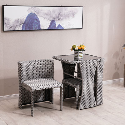 Outdoor Rattan Furniture for Coffee Shop Tempered Glass Top Table and Chair Set
