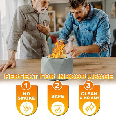 Pounds AJUNION Portable Mini Concrete Fire Pit Tabletop Alcohol Burning Fire Pit Bowl