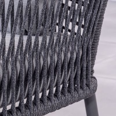 Aluminum Frame AJUNION Rope Weave Garden Furniture Lounge Sofa Set with HPL Tabletop