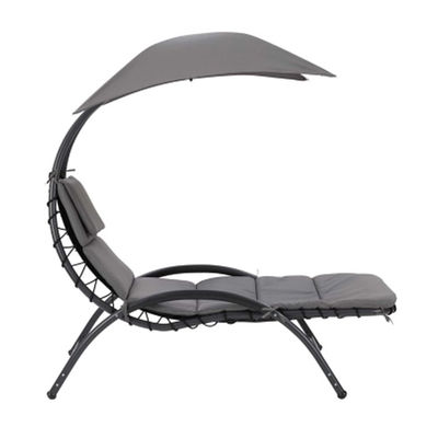 Outdoor Metal Fabric Beach Patio Garden Hammock Swing Chair with Canopy 118*171*165 CM