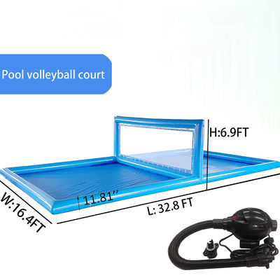 Outdoor 33ft Inflatable Volleyball Court Set for Swimming Pool L32.8 x W16.5 x H7ft