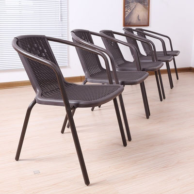 Hotel Garden Balcony Beach Stackable Armchair Woven PE Rattan Wicker Dining Chair
