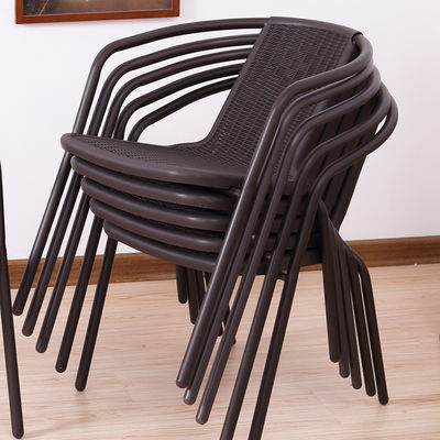 Hotel Garden Balcony Beach Stackable Armchair Woven PE Rattan Wicker Dining Chair