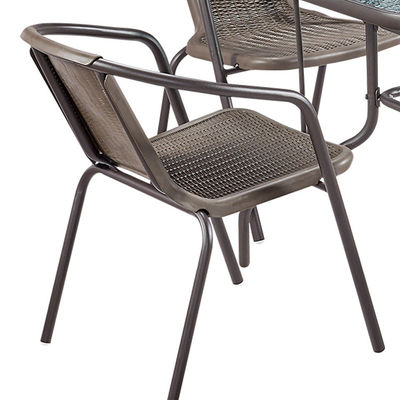 Hotel Garden Balcony Beach Stackable Armchair Woven PE Rattan Wicker Dining Chair