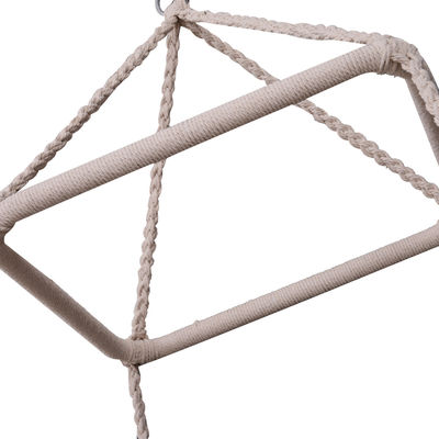 AJUNION Macrame Hammock Hanging Swing Chair Metal Frame Cotton Rope Mail Packing Y