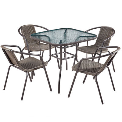 Hotel Garden Balcony Beach Stackable Armchair Woven PE Rattan Wicker Dining Chair