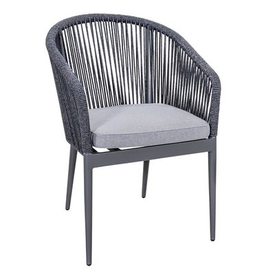 Rope Weave AJUNION 3 Piece Aluminum Bistro Set for Balcony Cottage and Beach Seating