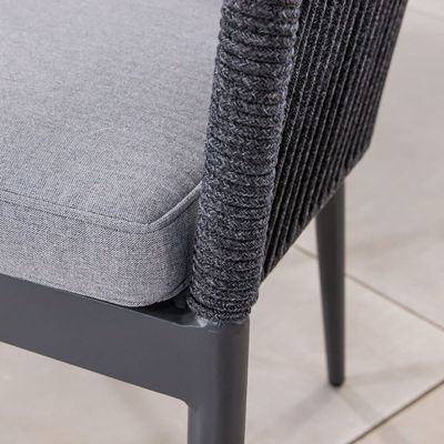 Rope Weave AJUNION 3 Piece Aluminum Bistro Set for Balcony Cottage and Beach Seating