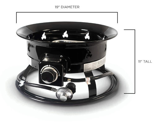 Outdoor Camping Steel Gas Fire Pit 58000 BTU Propane Portable Pit by AJUNION