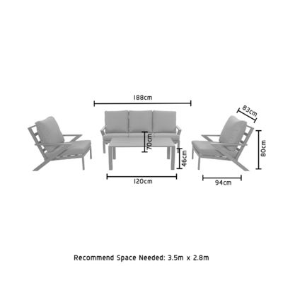 Aluminum Frame AJUNION 4 Piece Outdoor Furniture Set for Leisure Facilities and Patio