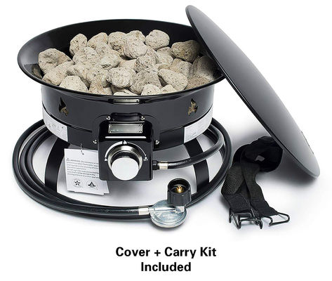 Outdoor Camping Steel Gas Fire Pit 58000 BTU Propane Portable Pit by AJUNION