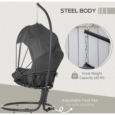 AJUNION Foldable Egg Chair and Stand The Perfect Combination for Outdoor Furniture